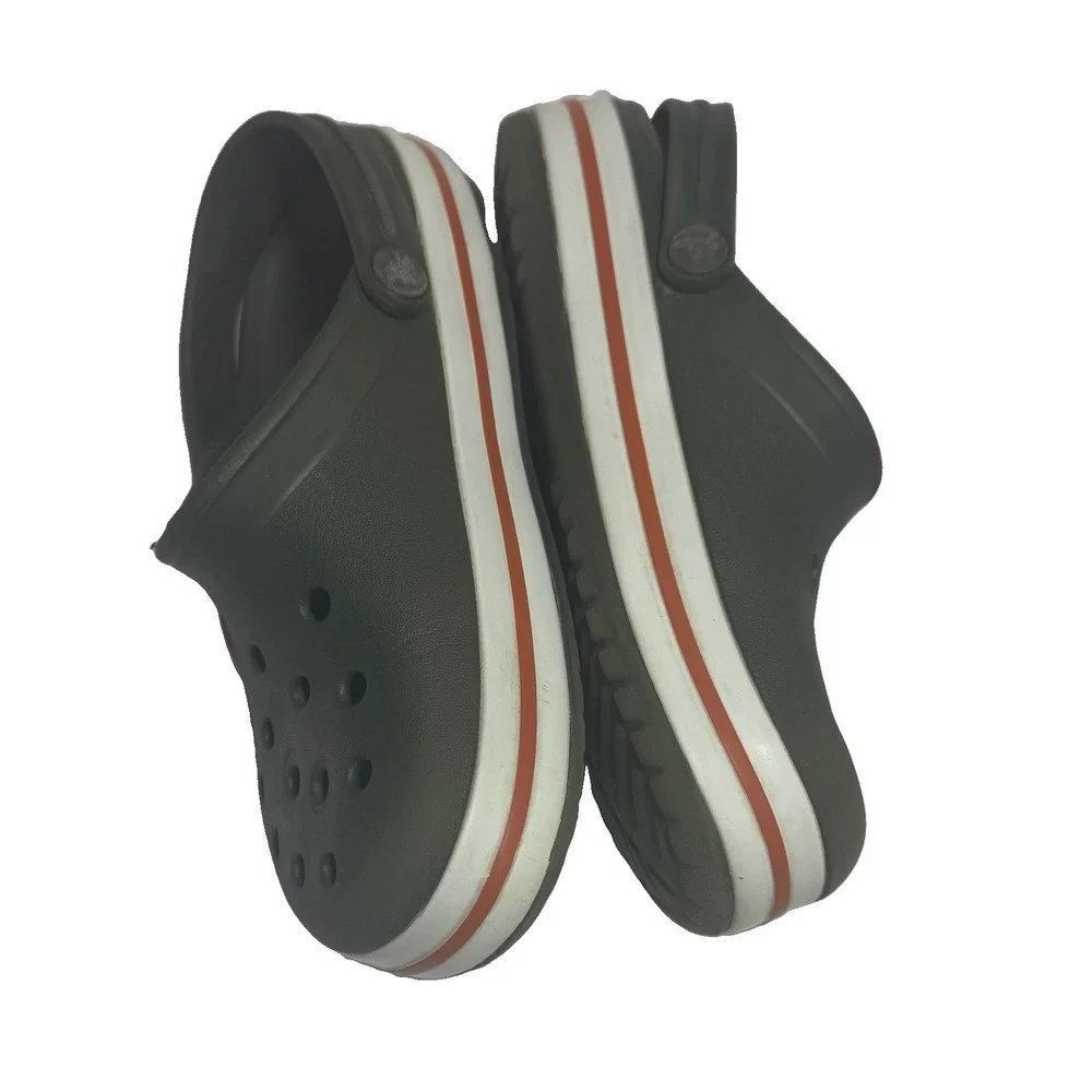 Crocs Iconic Comfort Little Kids Toddler Size 12 Green Clogs Shoes with Jibbitz